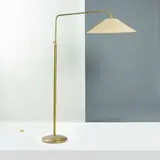 Arredoluce, floor lamp mod. 12247 by Angelo Lelii, varnished yellow and black metal, offered Oct 2019