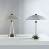 A pair of table lamps, prod. Mazzega by Fulvio Bianconi, metal and glass, offered Oct 2019
