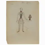 Costume sketches by Christo, 2 male theatre costume sketches, offered Nov 2018