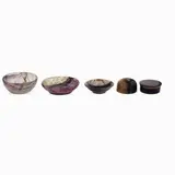 Carlo Preda, Group of five objects in Blue John, composed of three small bowls
