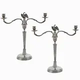 Carlo Preda, Pair of silver candelabra, goldsmiths Casini Gaetano and Giuseppe