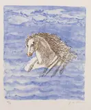 Testa di cavallo tra le nubi by Giorgio de Chirico, 1971, lithograph a quattro colori, offered Nov 2016