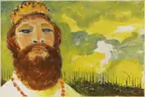 Salvatore Fiume, Illustrazione di Carlo Magno «Vitichindo Imperatore di Bisanzio», 1993, oil on faesite