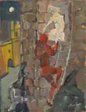 Coppia by Mino Maccari, oil on canvas board, offered Nov 2016