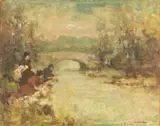Venanzio Zolla, Paesaggio, oil on cardboard