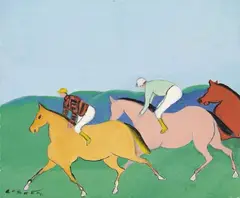 Due fantini by Giuseppe Cesetti, 1988, oil on canvas, offered Nov 2016