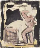 Mario Sironi, Figura, mixed media on paper
