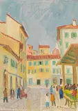 Mercato di S. Ambrogio by Rodolfo Marma, 1979, oil on canvas, offered Nov 2016