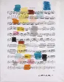 Giuseppe Chiari, Spartito, mixed media on paper applicata on canvas