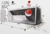 Fabrizio Plessi, Icone, 2008, mixed media on paper applicata on panel