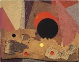 Roberto Crippa, Senza titolo, collage on panel
