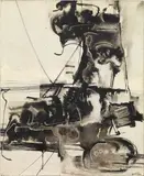 Gianni Bertini, Charites endormie, 1958, mixed media on canvas