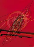 Roberto Crippa, Spirali, acrylic on paper applicata on canvas