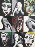Mark e Paul Kostabi, Head Trip, 2000, acrylic on canvas