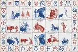 Tauromachia by Aldo Mondino, 2004, piastrelle in maiolica dipinte and applicate on panel, offered Nov 2016