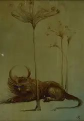 Colette Rosselli, Fantastic animal, Initials bottom right.