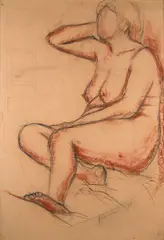 Franco Francese, Seated nude, 1951, Signature and date lower center.