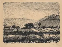 Landscape by Arturo Tosi, Signature bottom right; print run bottom left., offered Jun 2024