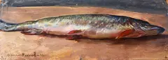 Salmon by Nikolai Nikonov, 1948, Signature and date lower left., offered Jun 2024