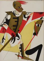 Knight by Anatolii Petrytskyi, Study for Rossini's opera "Guglielmo Tell". On the reverse: pencil notes in Cyrillic., offered Jun 2024