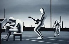 Mark Kostabi, The Spirit of Jamie Angus, 2004, On the reverse: signature