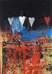 Children's hearts by Giorgio Celiberti, 1997, On the reverse: signature, offered Jun 2024