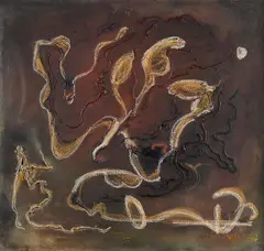 Georges Mathieu, Composition, 1945, On the reverse: signature. Authentication on photo from the Georges Mathieu Archive signed by Marc Ottavi.