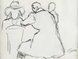 Ottone Rosai, Figures, Signature bottom right.