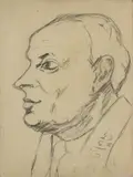 Ottone Rosai, Male portrait, 1952, Signature and date lower right.