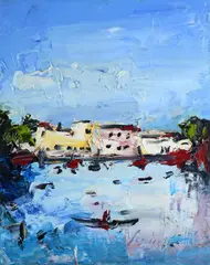 Lagoon by Sergio Scatizzi, Signature bottom right. On the reverse: signature and title. Authentic Modern Art Studio, offered Apr 2024