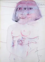 Female figure by Bruno Cassinari, 1973, Signature and date lower right. Authentication by the author on photo, offered Apr 2024