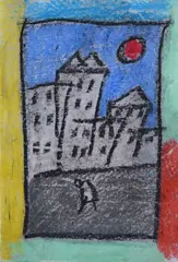 Franco Rognoni, Red Moon, On the reverse: title; declaration of authenticity by Mariuccia Noè Rognoni. Authentication on photo by Mariuccia