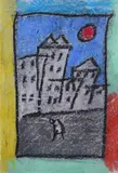 Franco Rognoni, Red Moon, On the reverse: title; declaration of authenticity by Mariuccia Noè Rognoni. Authentication on photo by Mariuccia