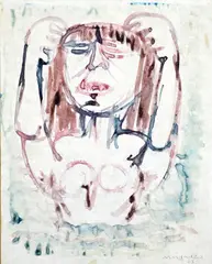 Figure by Giuseppe Migneco, 1967, Signature and date lower right. On the reverse: Galleria dello Scudo, offered Apr 2024