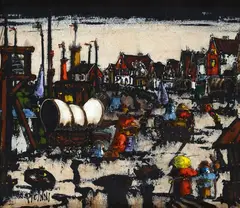 Gennaro Picinni, Nordic landscape, 1973, Sign at the bottom to the left. On the reverse: title and dedication; Tiber Gallery stamp.