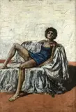 Alberto Sughi, Sitting woman, Signature bottom right.