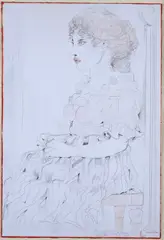 Bruno Caruso, Sitting woman, Signature bottom right. Authentic Bruno Caruso Archives