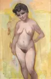 Naked by George Grosz, Signature bottom right. On the reverse: archive number R/GG85. Certificate of authenticity Estate of George Grosz, offered Apr 2024