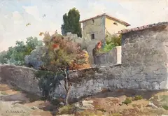 Casolare by Cesare Bertolla, 1912, offered Apr 2024