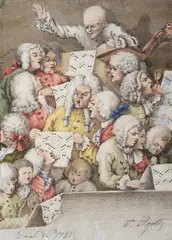 The choir by a William Hogarth, 1732, Signature bottom right; date bottom left. Bibliography:, offered Mar 2024