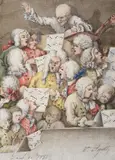 a William Hogarth, The choir, 1732, Signature bottom right; date bottom left. Bibliography: