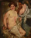 Armando Spadini, Two female nudes, Signature bottom right. On the reverse: written in white chalk "Ex Scafetti