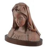 Mario Moschi, Female face, Terracotta sculpture