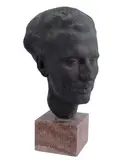Bruno Catarzi, Male face, 1932, Bronze sculpture. Signed and dated on the reverse.