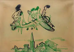Figures by Mino Maccari, 1970, offered Feb 2024