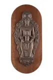 Mario Moschi, Madonna and Child, Bronze bas-relief on marble plaque.