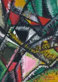 Mario Nannini, Composition, Signature bottom right. Declaration of authenticity by Antonio Parronchi