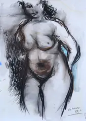 Augusto Murer, Nude of a woman, 1969, Signature and date lower right. Authentication by Ornella Murer on photo.