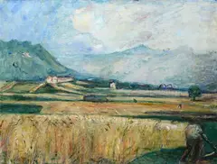 The harvest by Arturo Tosi, 1946, Signature and date lower left. Authentication on photo, offered Feb 2024