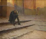 Umberto Prencipe, The poor, 1906, Signature and date lower left. On the reverse: signature and date.